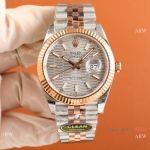 Clean Factory Rolex Datejust ii 41 Silver Motif Replica Watch Cal.3235 904L Two Tone Rose Gold
